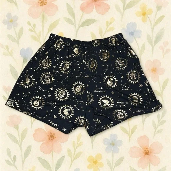 Harry Potter House Crest Pajama Set L Gold Foil Hogwarts Constellation - Picture 3 of 5